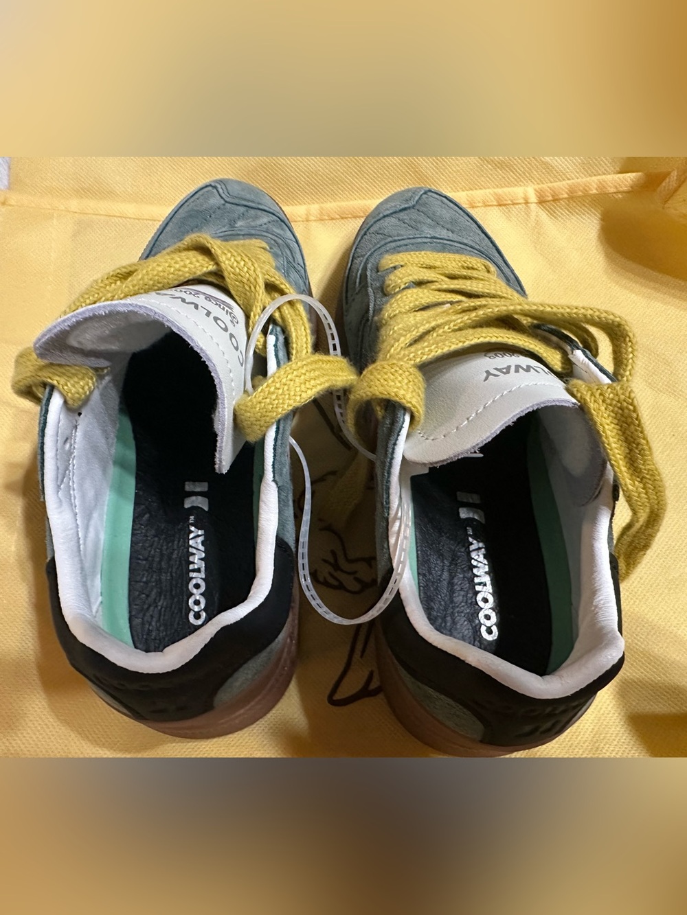 Coolway Goal Green Athletic Sneakers Leather Detail Retro Style - Picture 10 of 13